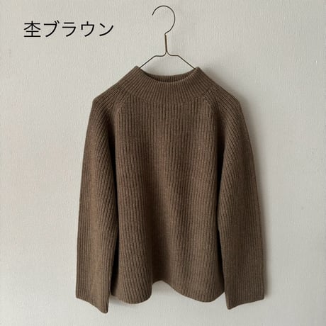 Hands of creation スムースウール片畦ラグラン プルオーバー