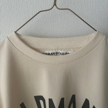 オールドマンズテーラー　OMT RUBBER PRINT CREW NECK  LONG SLEEB TEE ・ NATURAL ×BLK