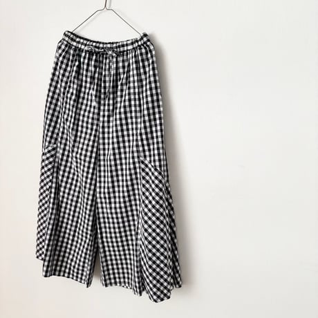 raha　 gingham check flare wide pants