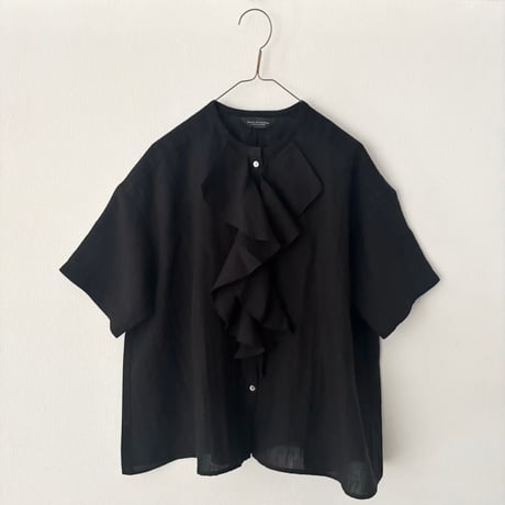 Hands of creation  60/-Linen 桐七炊き ラッフル半袖ブラウス