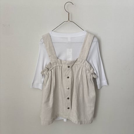 yuni  コットンリネンデニム ビスチェ
