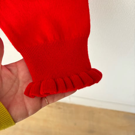 Hands of creation  super merino ポイントフリル2wayカーディガン