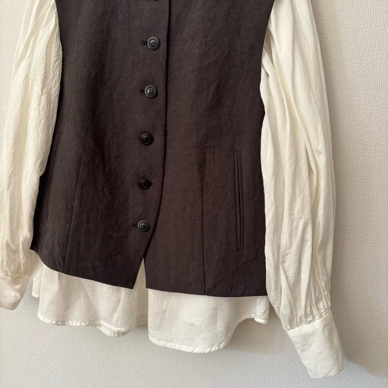 atelier naruse In Formal series linen vest・cha