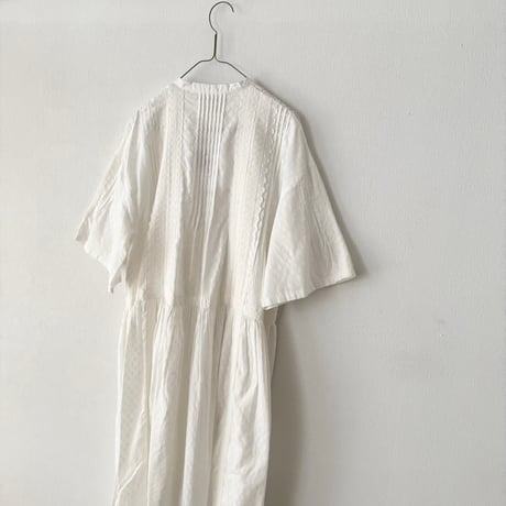 yuni Flower Jacquard×lace ワンピース・シロ