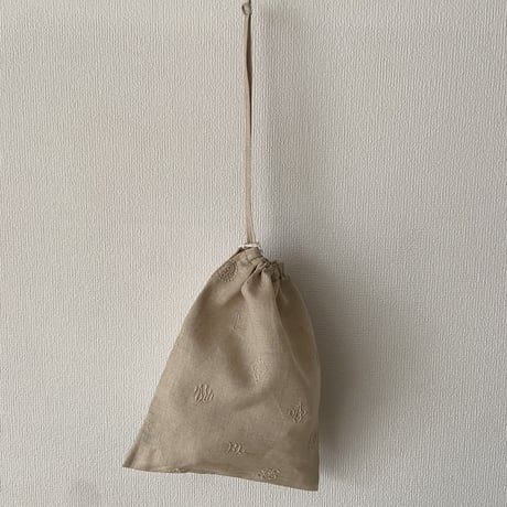 オールドマンズテーラー MONOGRAM EMBROIDERY DRAWSTRING BAG Sサイズ