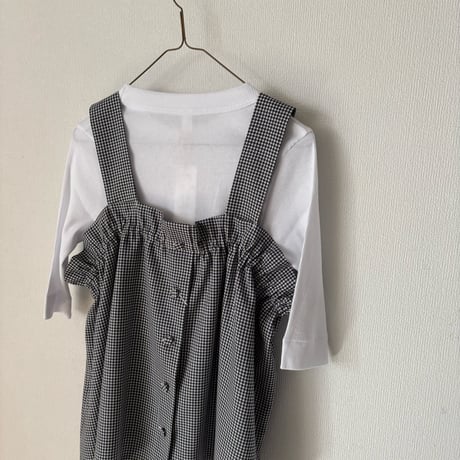 yuni washable  wool ギンガムチェック ビスチェ