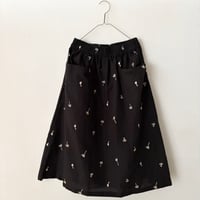 atelier naruse  cotton linen  cut in pocket skirt~nohara~・ブラック