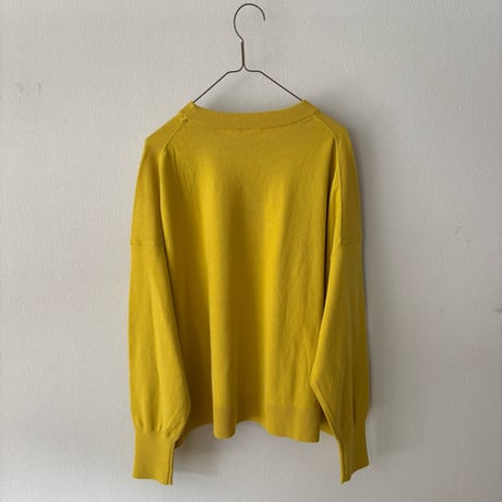 Hints On Moment Everything コットンカシミヤ クルーネックプルオーバー・イエロー