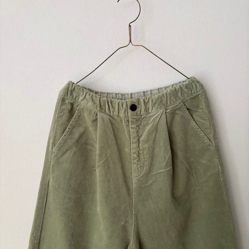 heveヘイブ　オリーブグリーン ガウチョパンツ タック入り NATURAL LAUNDRY 8W ガウチョタックパンツ | itonowa Life ON