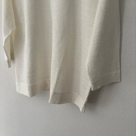 Hands of creation  リバイバルリネン ボートネック七分袖プルオーバー