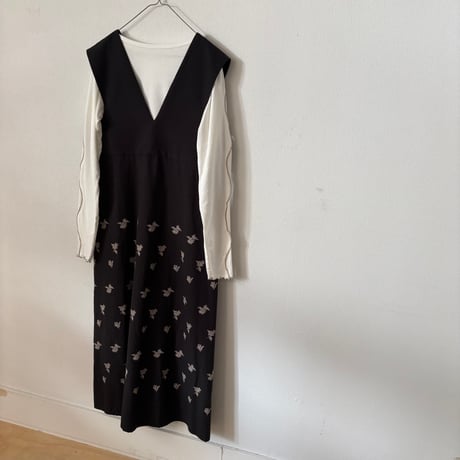 qiri 金木犀 embroidery ジャンパースカート
