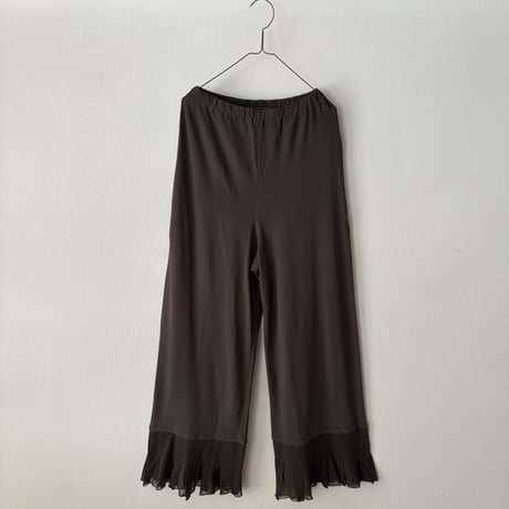 OUVERT   80/2 GV天竺/コットンチュール タックフリルパンツ