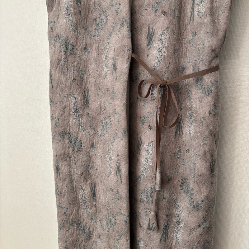 qiri old letter flowers long gilet | itonowa L