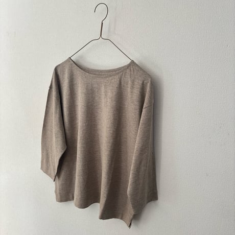 Hands of creation  リバイバルリネン ボートネック七分袖プルオーバー