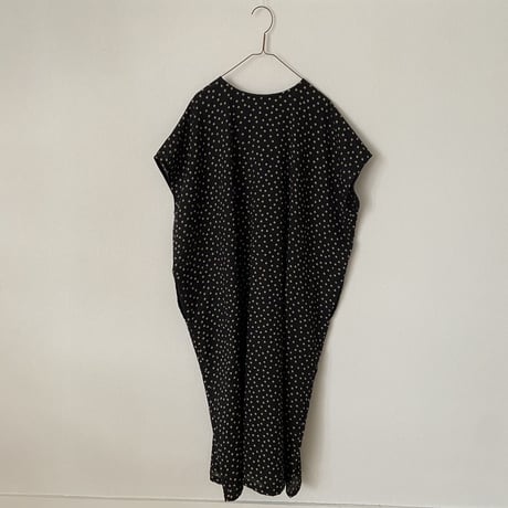 somewearclothing  水玉2wayワンピース　クロベース×ベージュ 水玉
