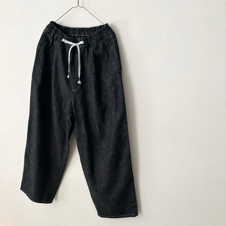 OUVERT ムラ糸綿麻カツラギ ワイドイージーパンツ