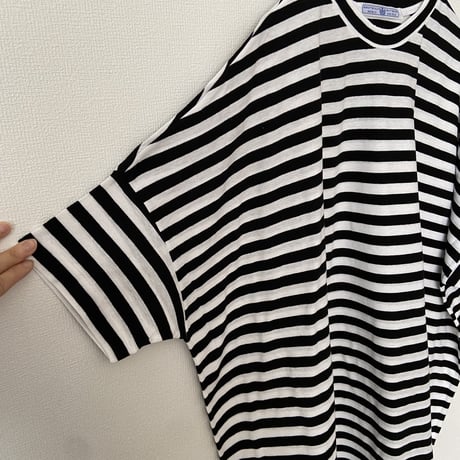 オールドマンズテーラー　GAUZE BOUDER OVERSIZE HALF T SHIRT