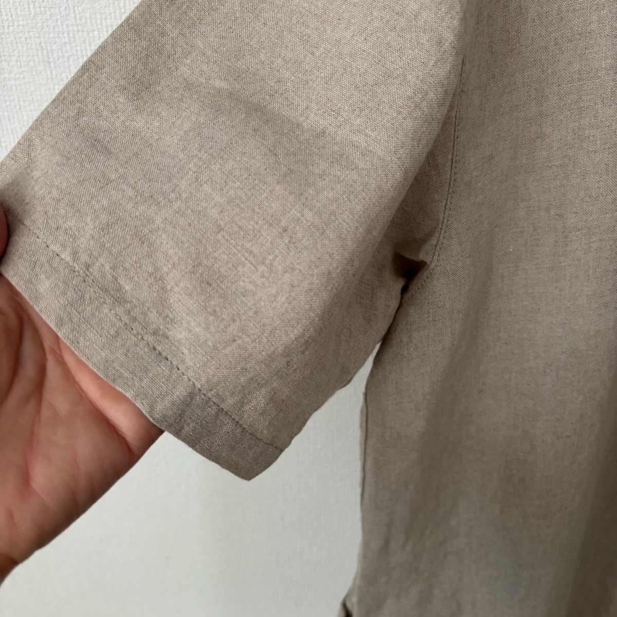 TISSU オリジナルフレンチリネン 半袖比翼オールインワン・キナリ