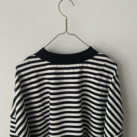 pot and tea スクエア長袖Tシャツ　ボーダー