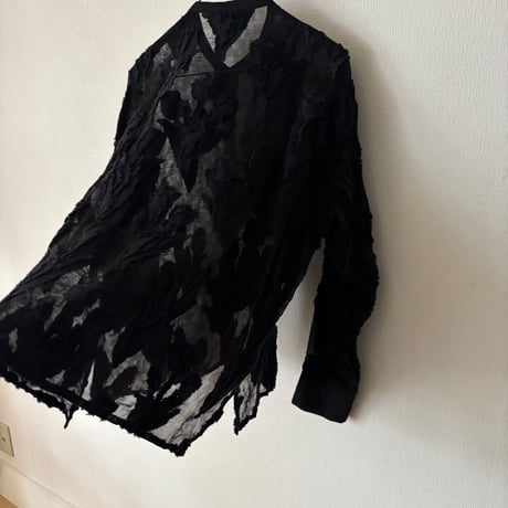 qiri   tulip lace jacquard blouse ・クロ