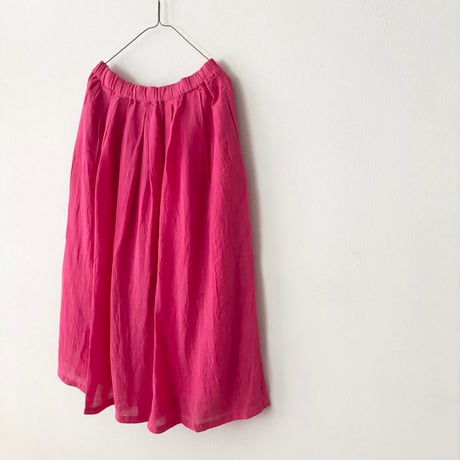 Hands of creation 60/-Linen 解撚ワッシャークロス ランダムタックイージースカート