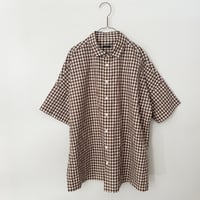 オールドマンズテーラー GINGHAM CHECK OVER SIZE HALF SLEEVE SHIRT