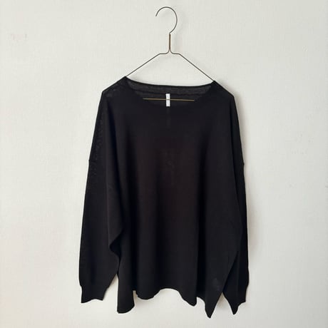 Hints On Moment Everything コットンリネンクルーネックプルオーバー   black