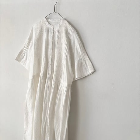 yuni Flower Jacquard×lace ワンピース・シロ