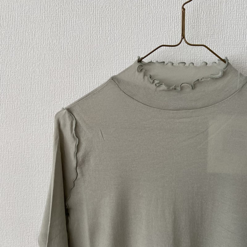 yuni 60/-強撚ストレッチフライス ハイネック 5分袖プルオーバー yuni 60/-強撚ストレッチフライス ハイネック 5分袖プルオーバー