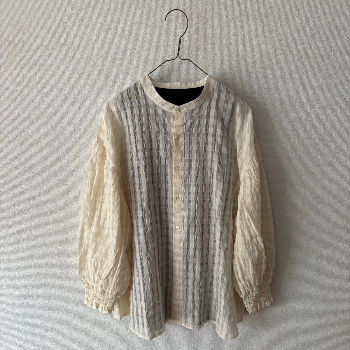 Spick &amp; Span - tamatomo❤️最終値下げ。2018 ギンガムギャザースリーブブラウス スピックアンドスパン ギンガムギャザースリーブブラウス