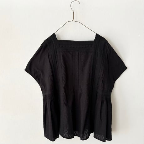 yuni Flower Jacquard×lace ブラウス・クロ