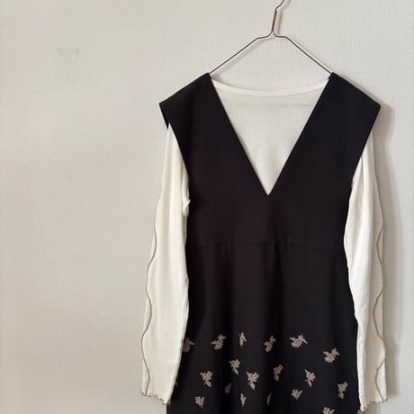 qiri 金木犀 embroidery ジャンパースカート