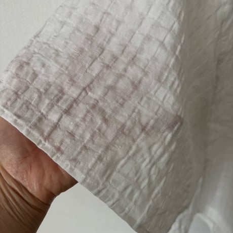 miho umezawa SHEER GINGHAM square sleeve blouse