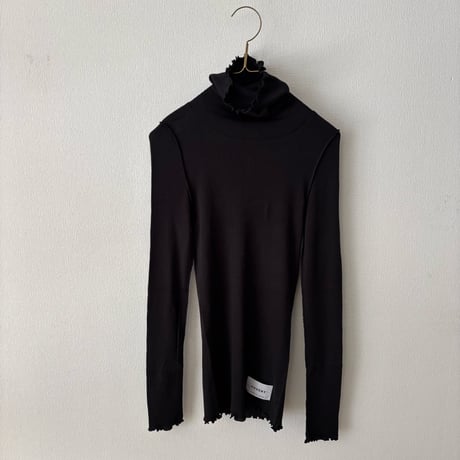 OUVERT スーピマ カシミヤテレコ サイドシームレス タートルネックプルオーバー
