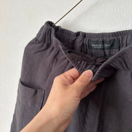 Hands of creation Linen 桐七炊き サイドポケット 8分丈パンツ