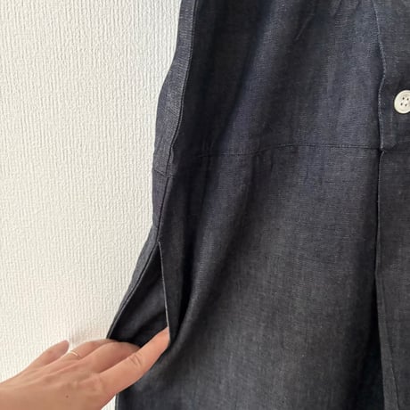 PARIS DE AOUNE  6オンスデニム ハーフスリーブ ラップオールインワン