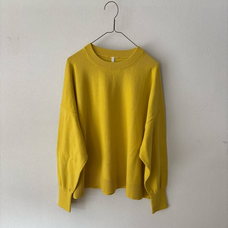 Hints On Moment Everything コットンカシミヤ クルーネックプルオーバー・イエロー
