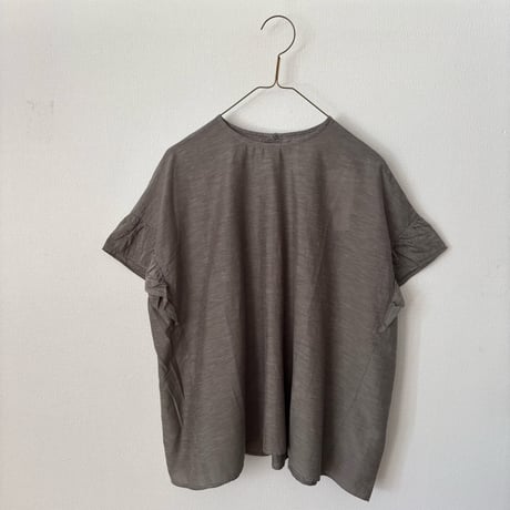 Hands of creation キュプラリサイクルコットン広巾刺繍 Aラインフレンチスリーブ ブラウス