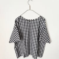 raha gingham check 2way square blouse