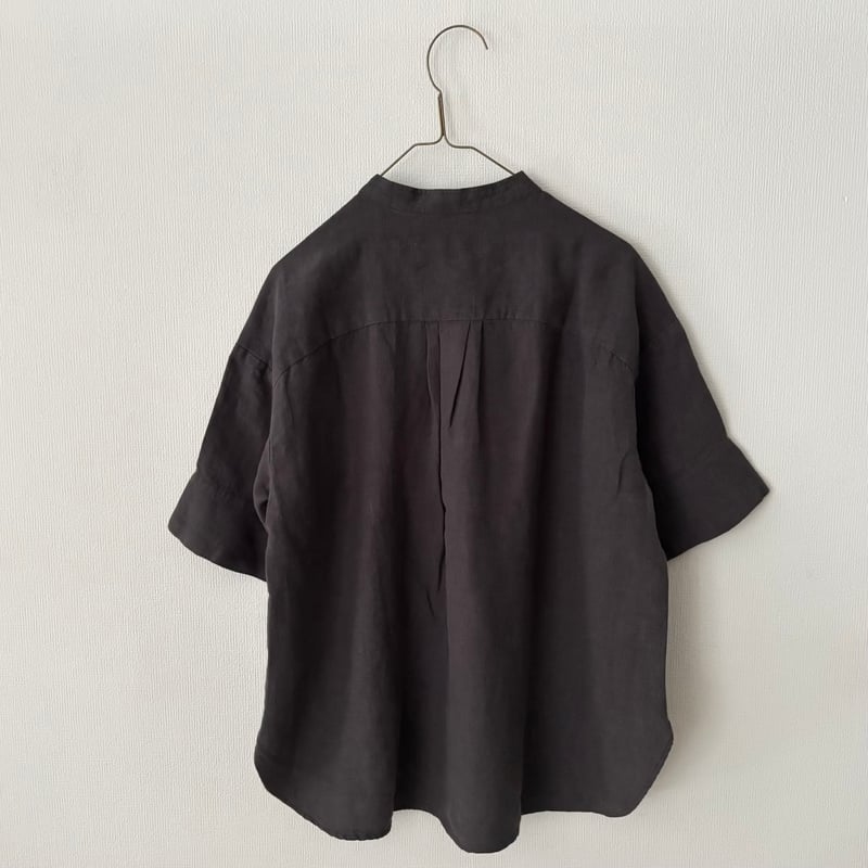 Hands of creation Linen 桐七炊き 比翼仕立てスタンドカラーシャツ |