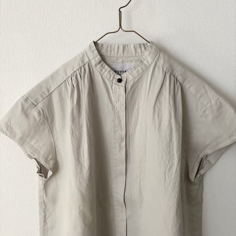 OUVERT 60/-ツイルF-COLD スタンドカラーブラウス