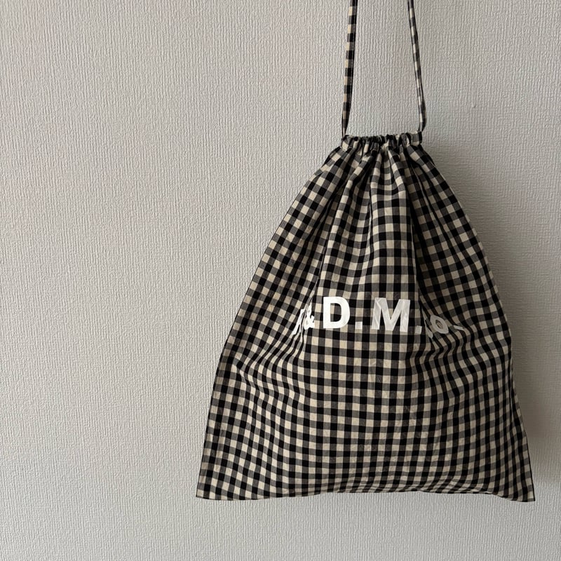 オールドマンズテーラー GINGHAM CHECK DRAWSTRING BAG(L) | i