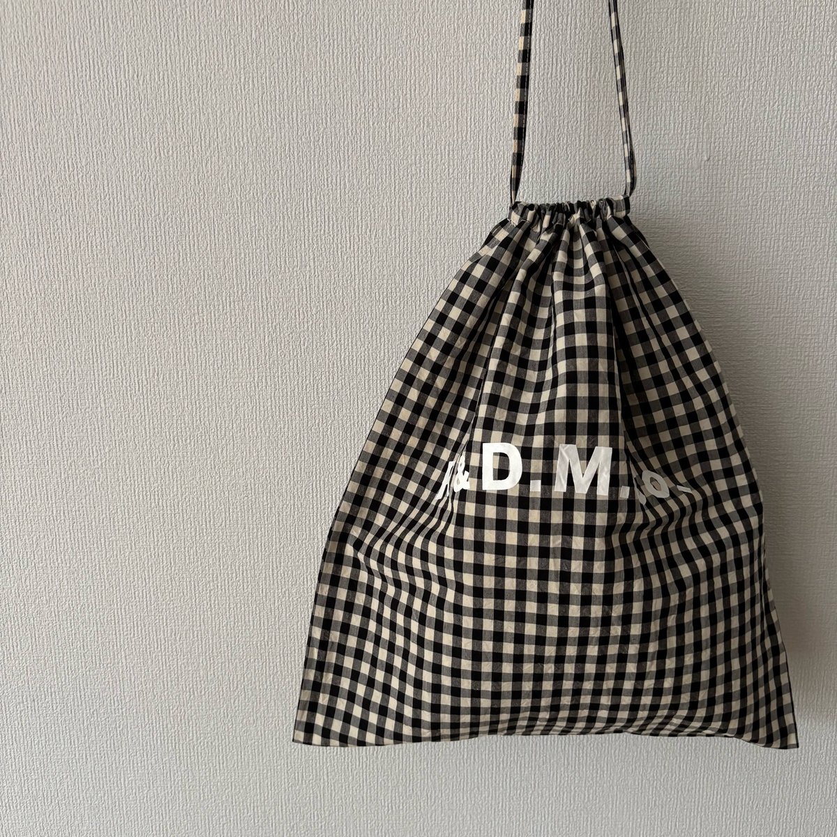 オールドマンズテーラー GINGHAM CHECK DRAWSTRING BAG(L) | i