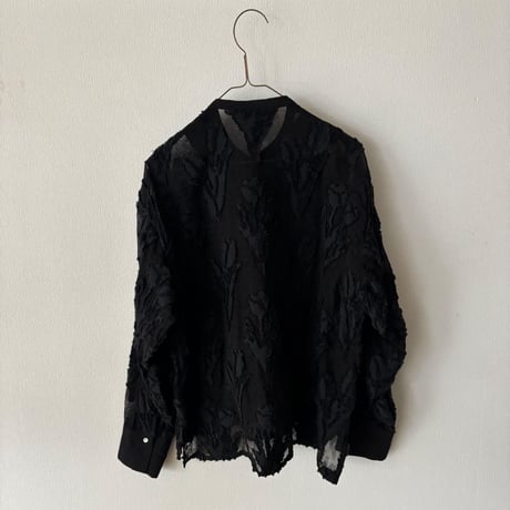 qiri   tulip lace jacquard blouse ・クロ