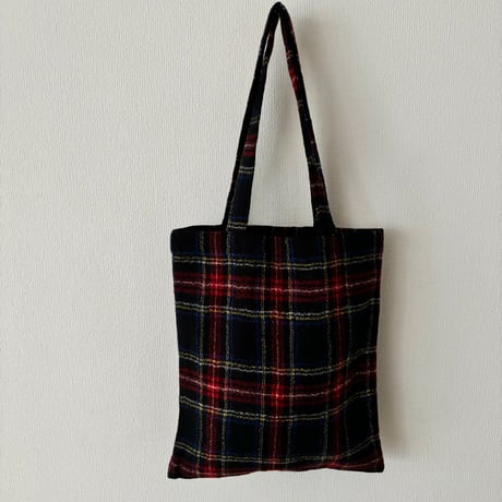 オールドマンズテーラー WOOL TARTAN  CHECK TOTE BAG・Black Stewart