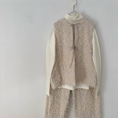qiri   mineral gather wide pants ・ライトベージュ