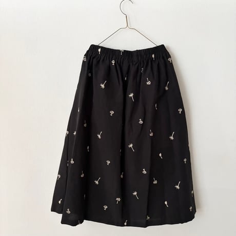 atelier naruse  cotton linen  cut in pocket skirt~nohara~・ブラック