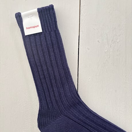 homspun コットンウール リブソックス