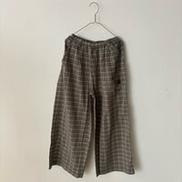 koton キュプラコットン チェック フロントタック イージーパンツ