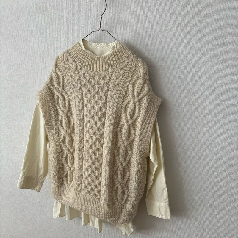 中川政七商店重ね着するポンチョベストベージュ